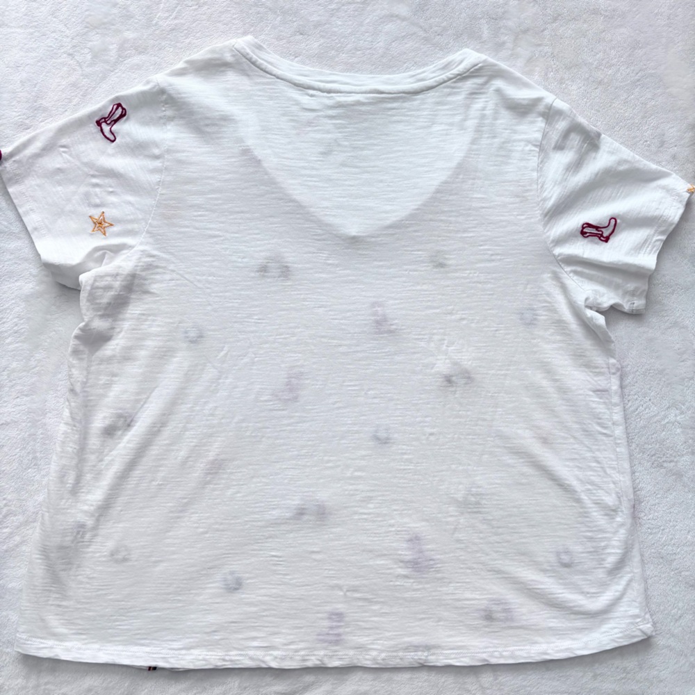 LUCKY BRAND Cowgirl Short Sleeve Embroidered Cotton T-Shirt--1X - Picture 11 of 13